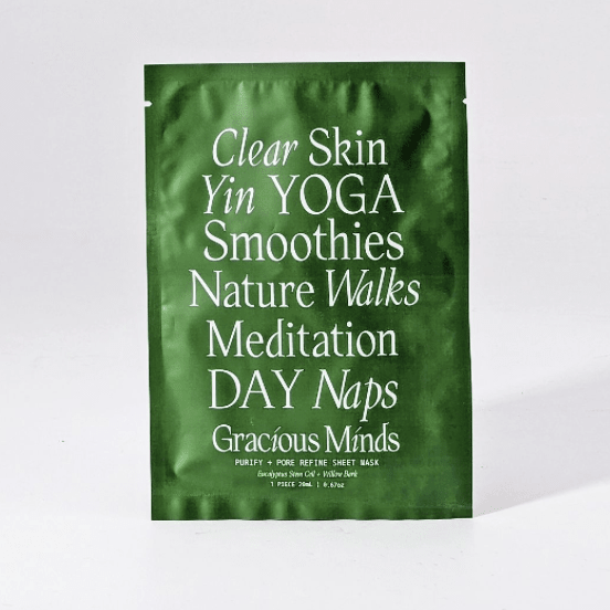 Green Gracious Minds face mask shown as part of Little Flowers gift add-ons.