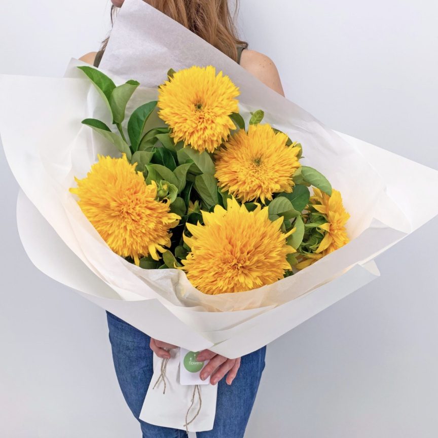 teddy bear sunflower bouquet from Little Flowers Sydney